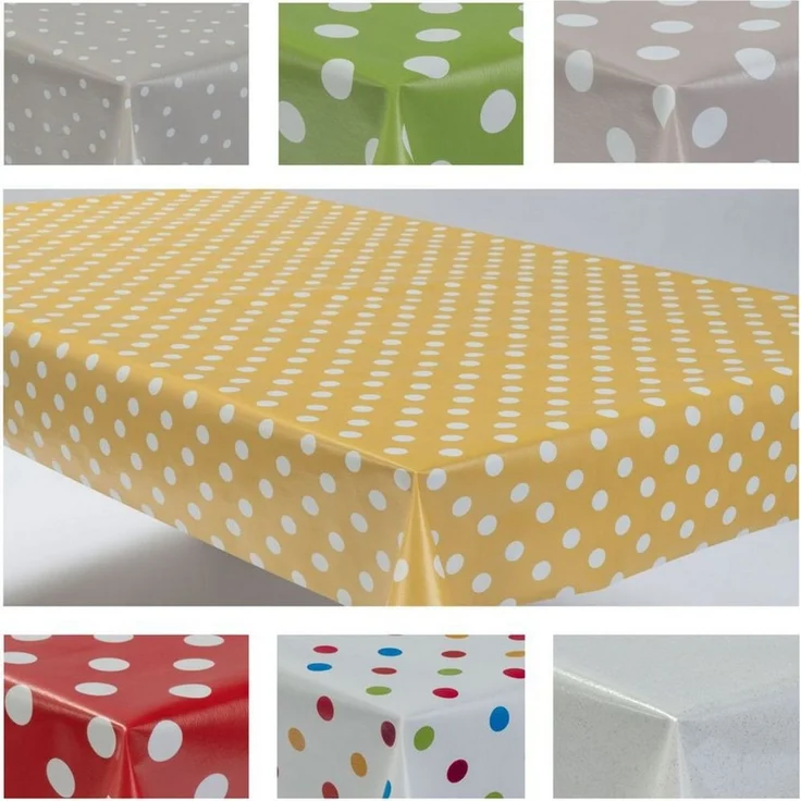 laro Tischdecke Wachstuchtischdecke Punkte Mix PVC Eckig – Bild 1