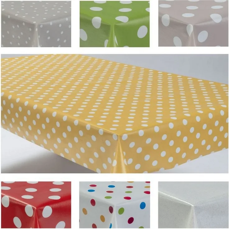 laro Tischdecke Wachstuchtischdecke Punkte Mix PVC Eckig