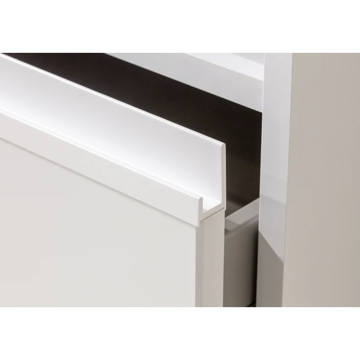 rauch Joel, Kleiderschrank, 3-türig, mit Spiegel, 2 Schubladen, push-to-open, mit 2 Kleiderstangen und 2 Einlegeböden, Farbe Weiß, BxHxT 136x197x54cm – Bild 6