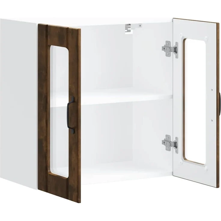 vidaXL Küchen-Hängeschrank mit Glastür Lucca Räuchereiche Holzwerkstoff 853912 – Bild 6