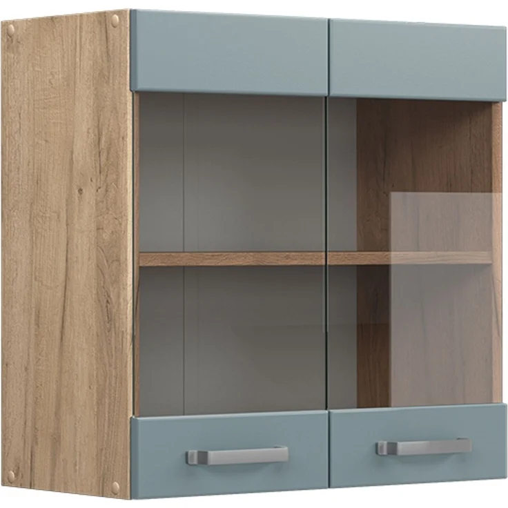 Küchenglasschrank R-Line Blau-Grau 60 cm Vicco – Bild 1