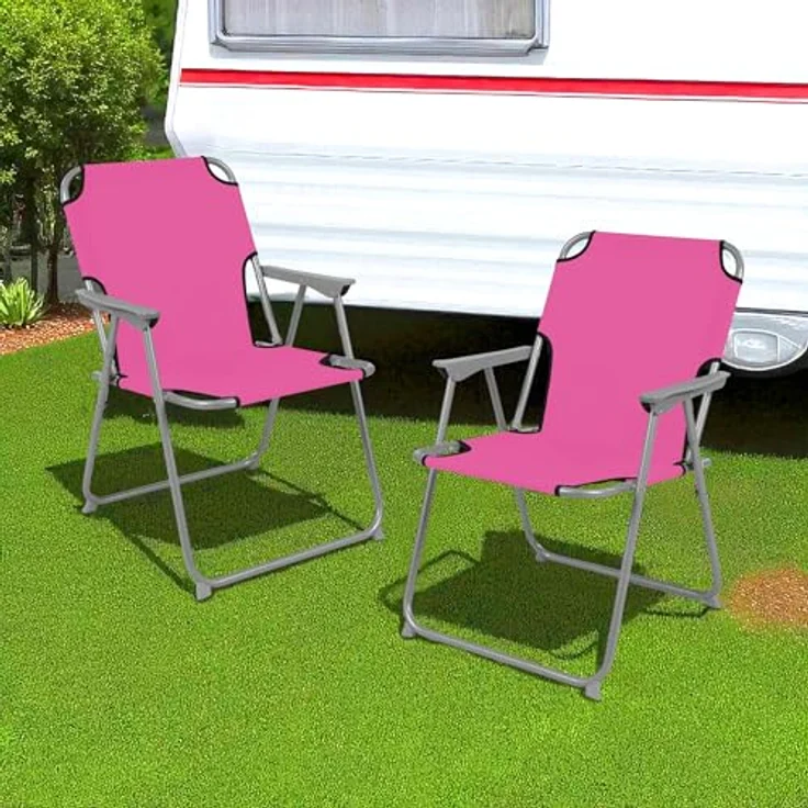 Spetebo Campingstuhl Camping Klappstuhl belastbar bis 120 kg - 2er Set (Anzahl, 1 St), zusammenklappbar – Bild 6