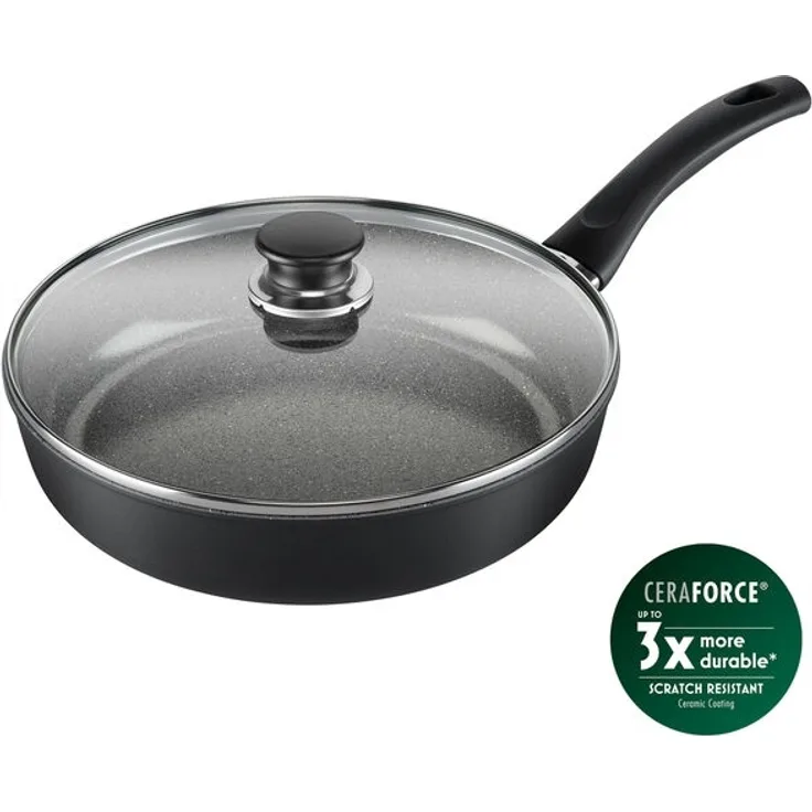 BALLARINI Bari Schmorpfanne mit Deckel, 28 cm, Aluminium, Keramische Antihaftbeschichtung