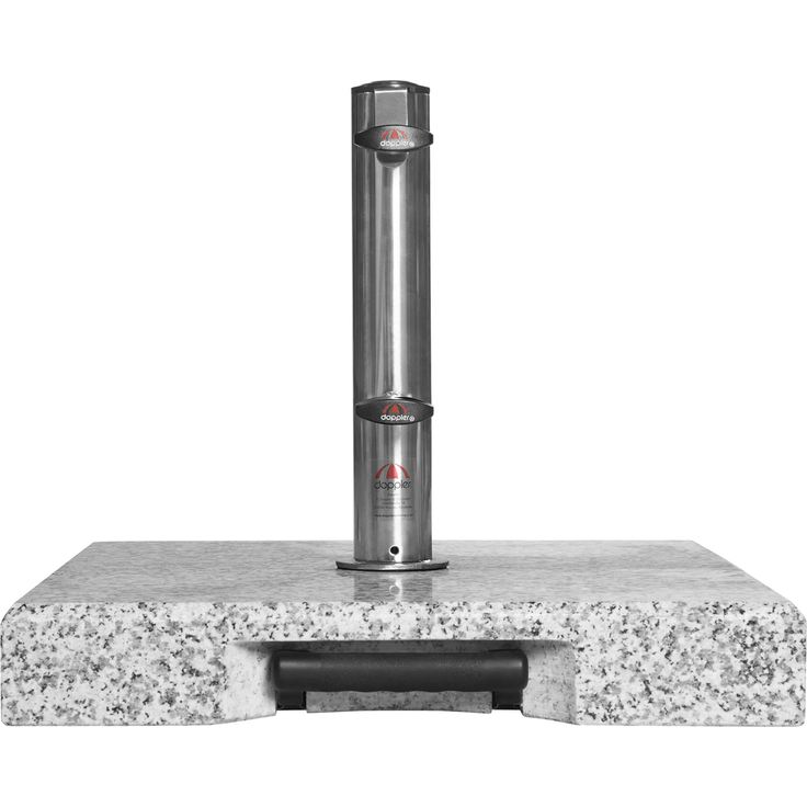 Doppler Trolley-Granit-Schirmsockel mit Rollen, granitgrau,50 kg, für Sonnenschirme bis Ø 300 cm – Bild 5