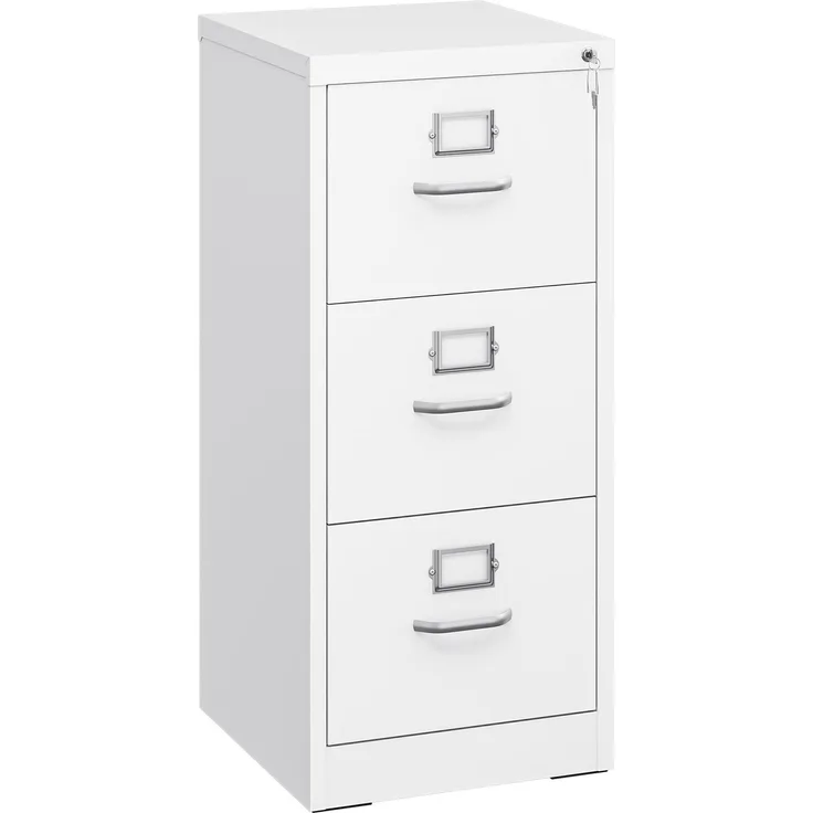 YITAHOME Aktenschrank Abschließbar, Metall Aktenschränke mit 3 Schubladen für A4, Legal, Letter, Anti-Kippen Büroschrank mit Cue-Kartenschlitz für Home-Office, Weiß, 45. 8 x 45 x 103 cm