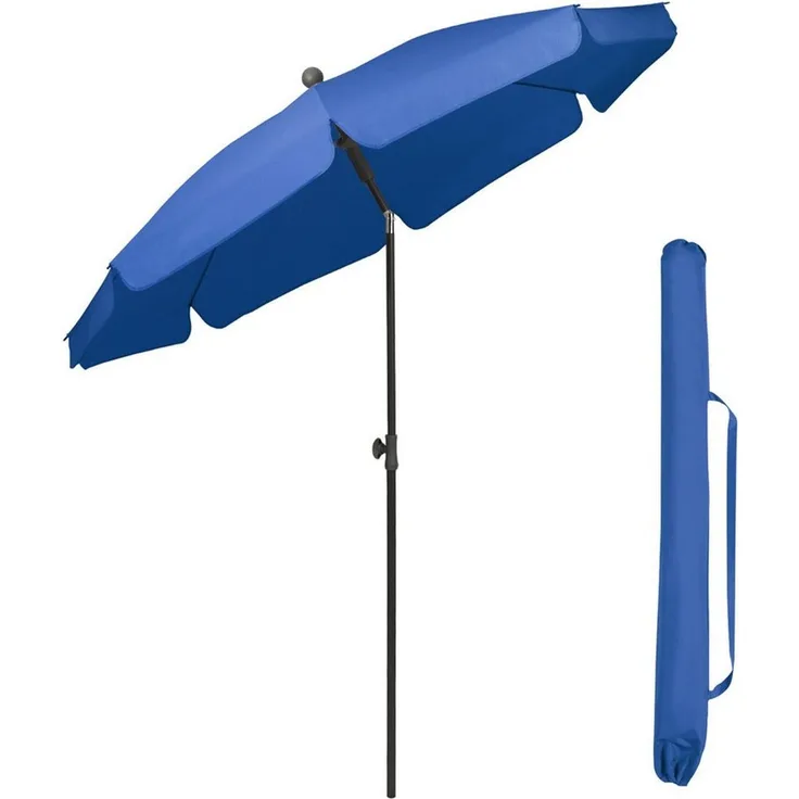 Sekey Balkonschirm 200cm Sonnenschirm Rund Gartenschirm Terrassenschirm mit UV-Schutz 50, Balkonschirm höhenverstellbar, Stabiler Sonnenschirm knickbar