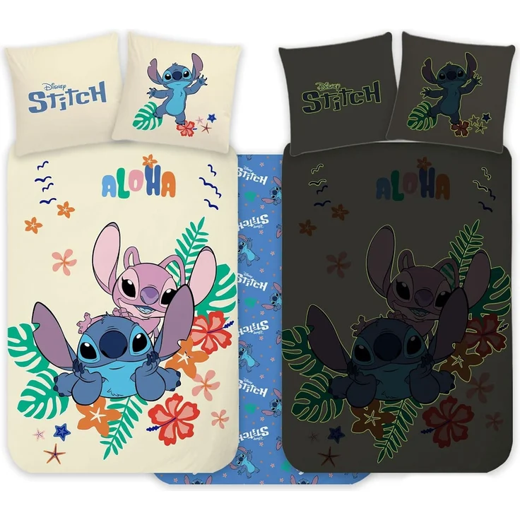 Lilo & Stitch Babybettwäsche Lilo & Stitch Babybettwäsche Glow in the Dark, 100% Baumwolle – Bild 1