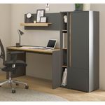 Büromöbel Set Center in grau matt und Eiche Wotan 213 cm