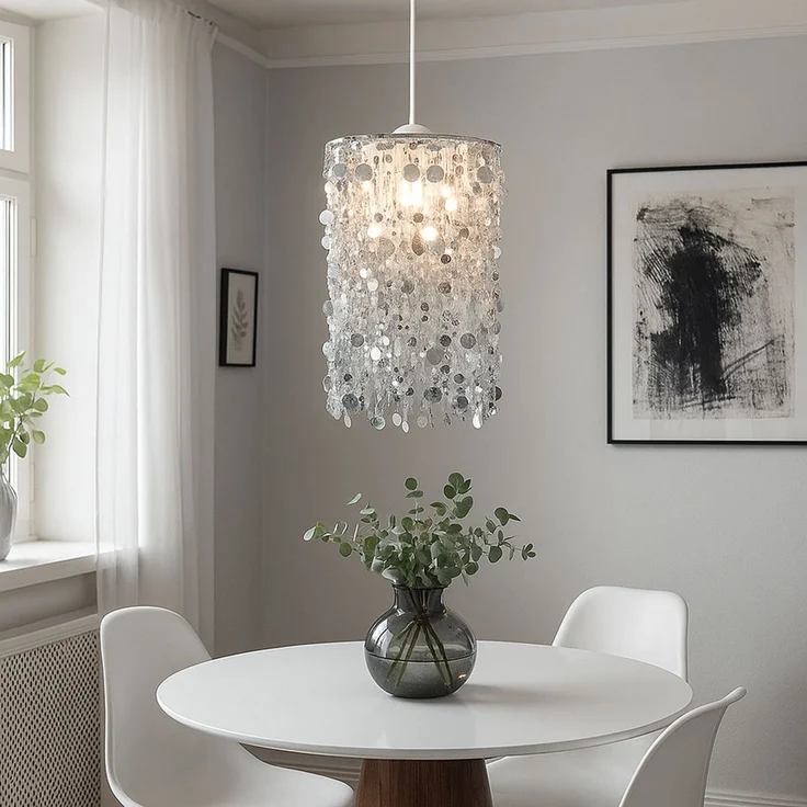 RGB LED Hängeleuchte, silber, App-/Sprachsteuerung – Bild 7