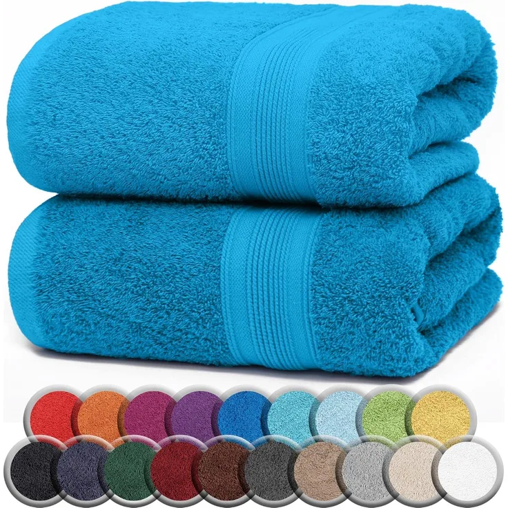 NatureMark 2er Pack SAUNATÜCHER/BADETÜCHER – Premium Qualität 80x200 cm – Sauna-Handtuch 100% Baumwolle – Farbe: Türkis