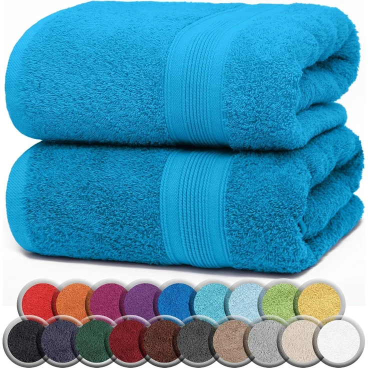 NatureMark 2er Pack SAUNATÜCHER/BADETÜCHER – Premium Qualität 80x200 cm – Sauna-Handtuch 100% Baumwolle – Farbe: Türkis