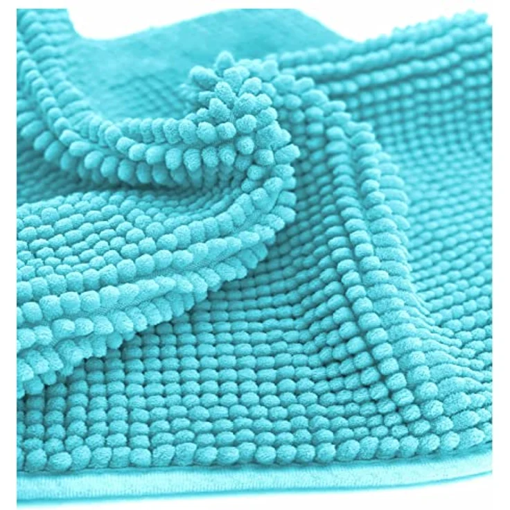 heimtexland Badematte Badvorleger Chenille Badteppich Duschvorleger, rutschhemmend beschichtet, Fußbodenheizung geeignet, fußbodenheizungsgeeignet, saugstark, schnell trocknend, strapazierfähig, rutschfest, Polyester, rechteckig, 45x50 cm, Hochflor, su... – Bild 5