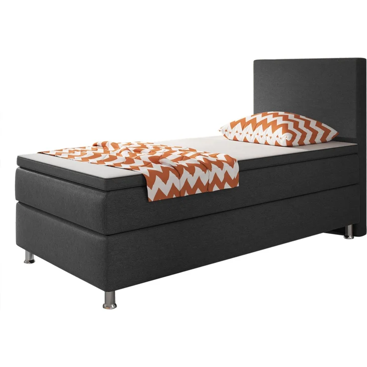Boxspringbett B004 90x200 cm Webstoff Anthrazit