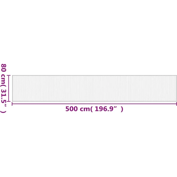 vidaXL Teppich Rechteckig Grau 80x500 cm Bambus 376928 – Bild 8