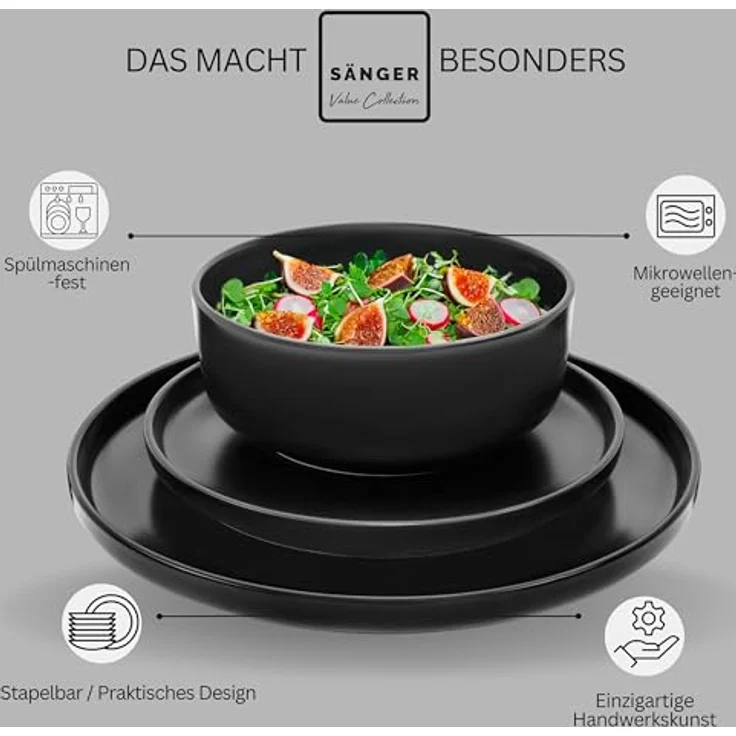 Sänger Kombiservice Madeira, 30-teiliges Geschirrset aus Steingut mit kratzfester Oberfläche – Bild 4