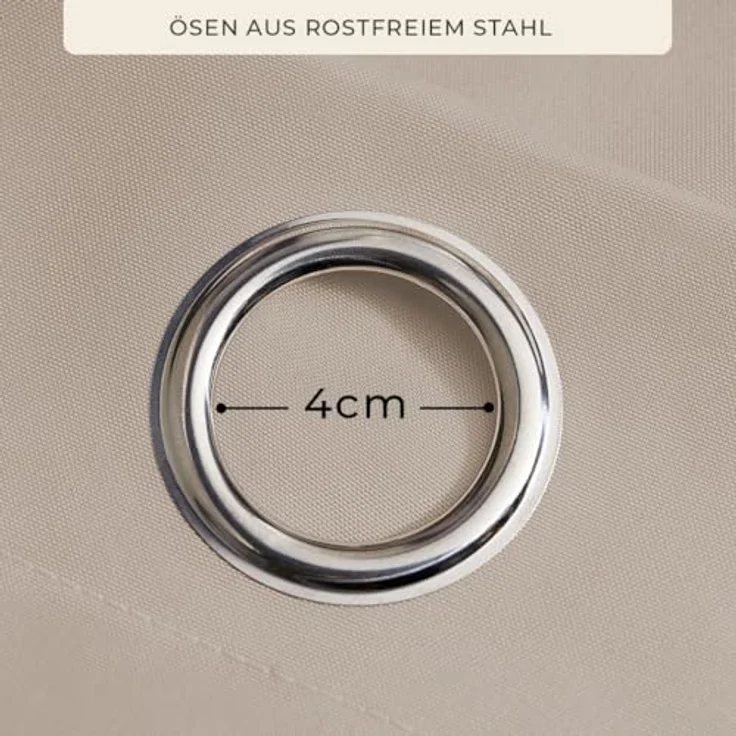ROOM99 Outdoorvorhäng mit Ösen Garden Line 155x200 cm Breite x Höhe Outdoor Vorhang wetterfest Wasserdicht Sichtschutz Sonnenschutz Gardinen Garten Winddicht Beige, 1 Stück – Bild 4