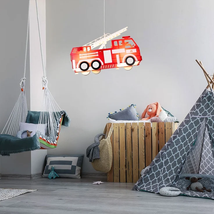 RGB LED Kinder Hängeleuchte im Feuerwehr-Design KITA – Bild 4