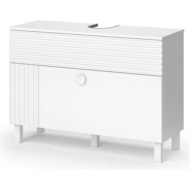 Waschbeckenunterschrank Sola Weiß 100.2 x 72.4 cm mit 2 Schubladen Vicco – Bild 1