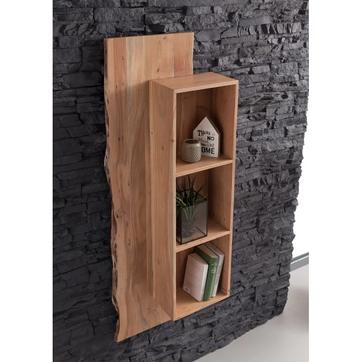 Wandregal Akazie 50x22x147 natur lackiert PURE ACACIA #101 – Bild 2
