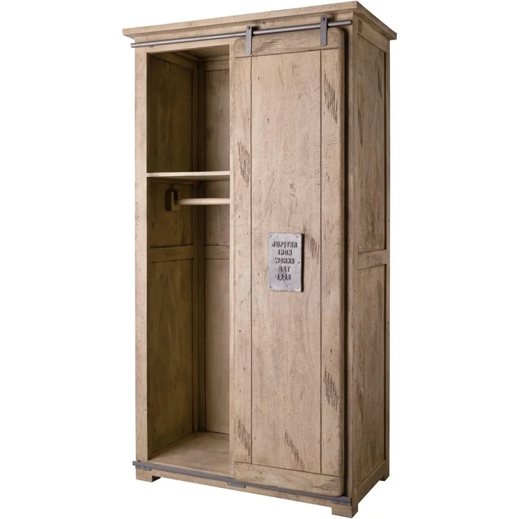 Schrank Mango 100x60x190 whitewash lackiert RAILWAY #316 – Bild 1