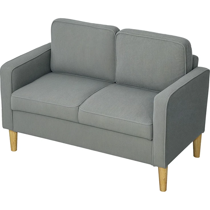 Zweisitzer-Sofa mit Stauraum und soliden Holzbeinen, für Wohnzimmer, Schlafzimmer, 117 x 63 x 79 cm, Hellgrau--Hellgrau--117x63x79cm--YOUDENOVA – Bild 2