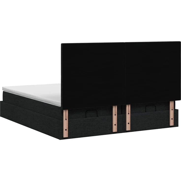 vidaXL Ottoman Bett mit Matratze mit Kopfteil 2 Stk. Schwarz Stoff 3457878 – Bild 9