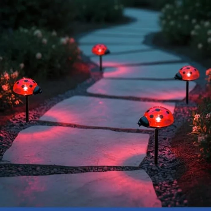Maximex LED Gartenleuchte Modell Marienkäfer, Ein-/Ausschalter, LED fest integriert, Warmweiß, Beetstecker, solarbetriebene Gartenbeleuchtung, leuchtet bis zu 10 Std – Bild 5