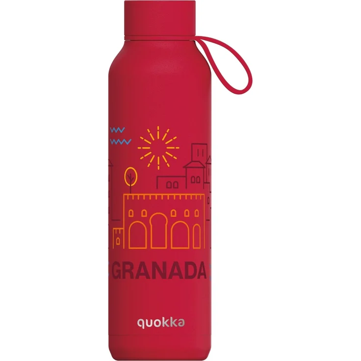 Quokka Cherry Red Edelstahl Trinkflasche isoliert 630 ml Thermoflasche mit Trageschlaufe – Bild 1