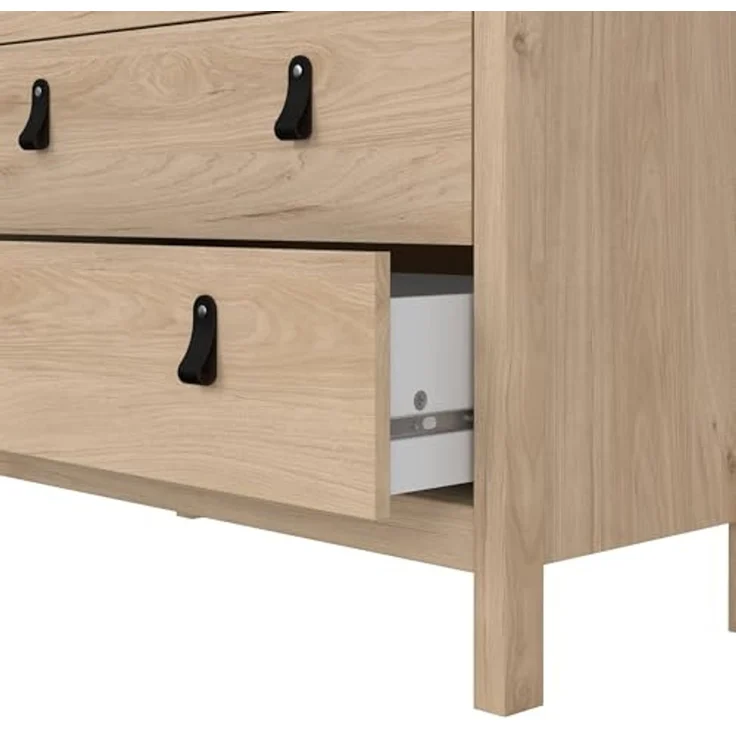 Dmora - Kommode Jeanine, Mehrzweckkommode, Schlafzimmerkommode, Schrank mit Schubladen, 82x38 h99 cm, Eiche – Bild 7