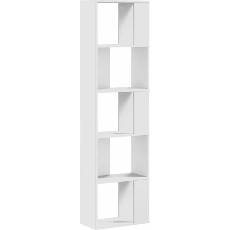 vidaXL Bücherregal 5 Böden Weiß 45x23,5x162,5 cm Holzwerkstoff 852780 – Bild 4