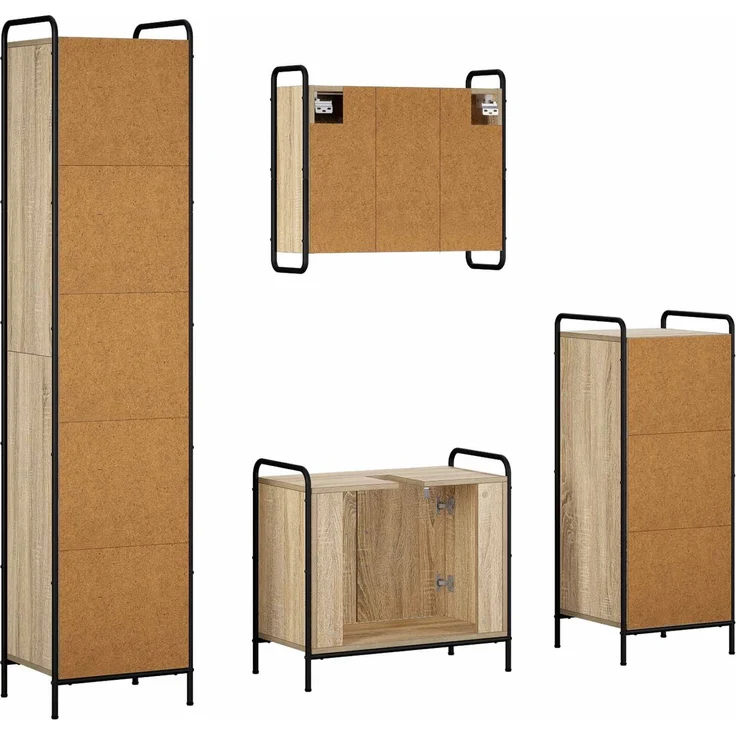 vidaXL Badezimmerschrank-Set 4 stk. Sonoma-Eiche 40 x 36 x 181 cm 3444592 – Bild 8