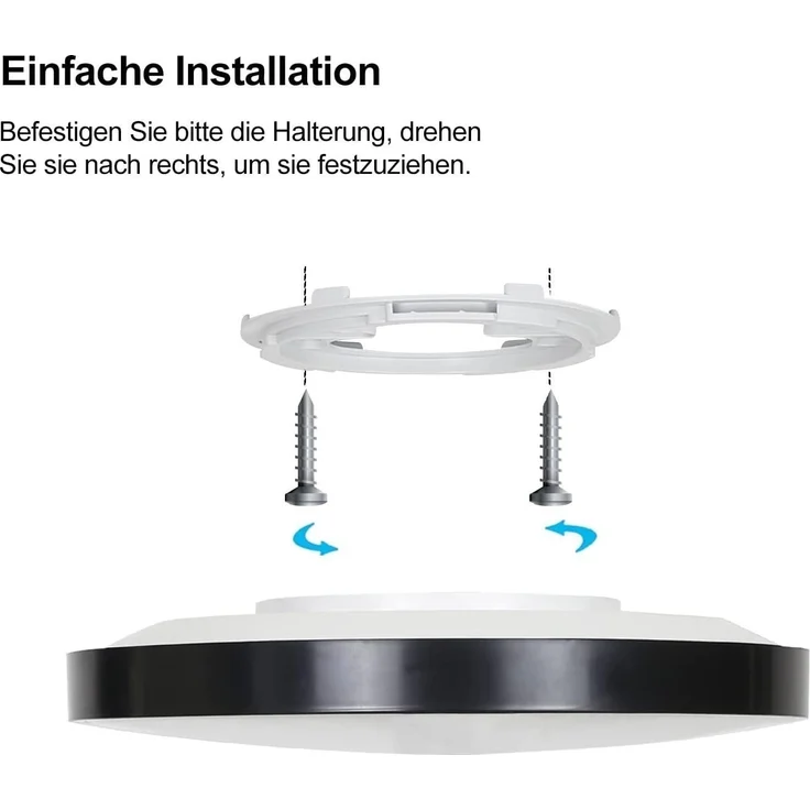 Nettlife LED Panel Deckenleuchte Flurlampe Schwarz Rund 17W Küchelampe, Augenschutz, LED fest integriert, Neutralweiß, Küche Wohnzimmer Schlafzimmer Flur Balkon Büro Eingang Keller – Bild 3