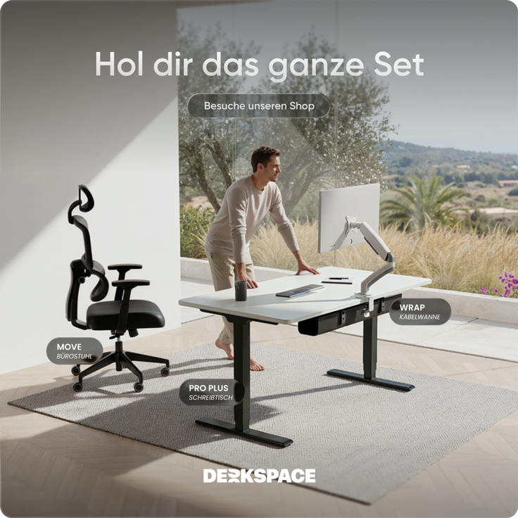 DESKSPACE PRO Plus Elektrisch höhenverstellbarer Schreibtisch, 160x80 cm Stehpult mit Memory-Funktion, Weiße Tischplatte, Schwarzes Gestell – Bild 9