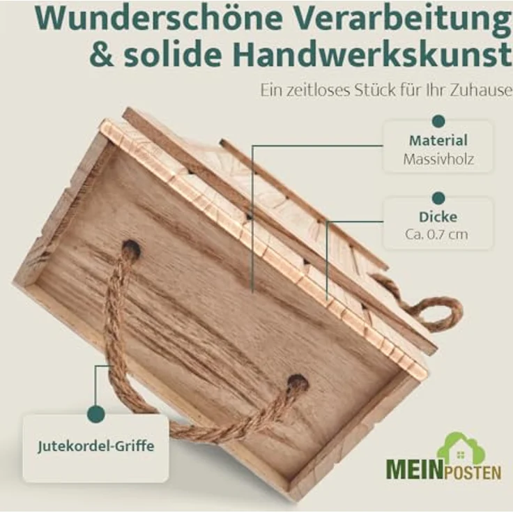 Meinposten Holzkiste Trudi Kiste mit Deckel geflammt vintage alt Truhe Natur Box Weinkiste – Bild 7