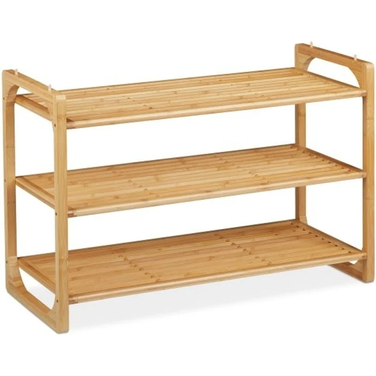 Schuhregal Bambus stapelbar – Bild 9