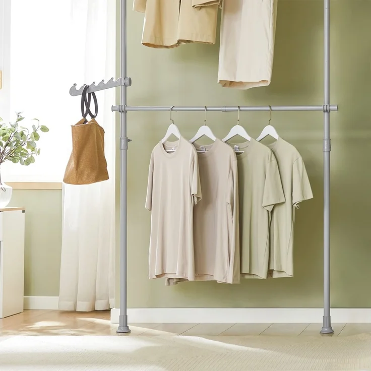 SoBuy FRG109-HG Garderobenständer, Metall, Pulverbeschichtung, Grau, 62 x 200 x 75 cm – Bild 9