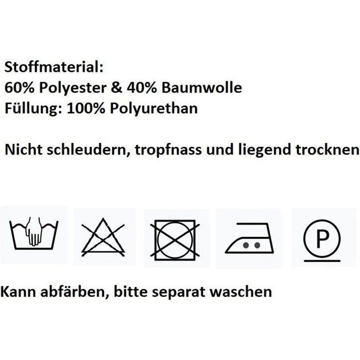 MAGMA Stuhlkissen Sitzkissen FINO Schleifenband Auflage - ca. 42cm x 46cm x 7cm - 2er Set beige – Bild 2