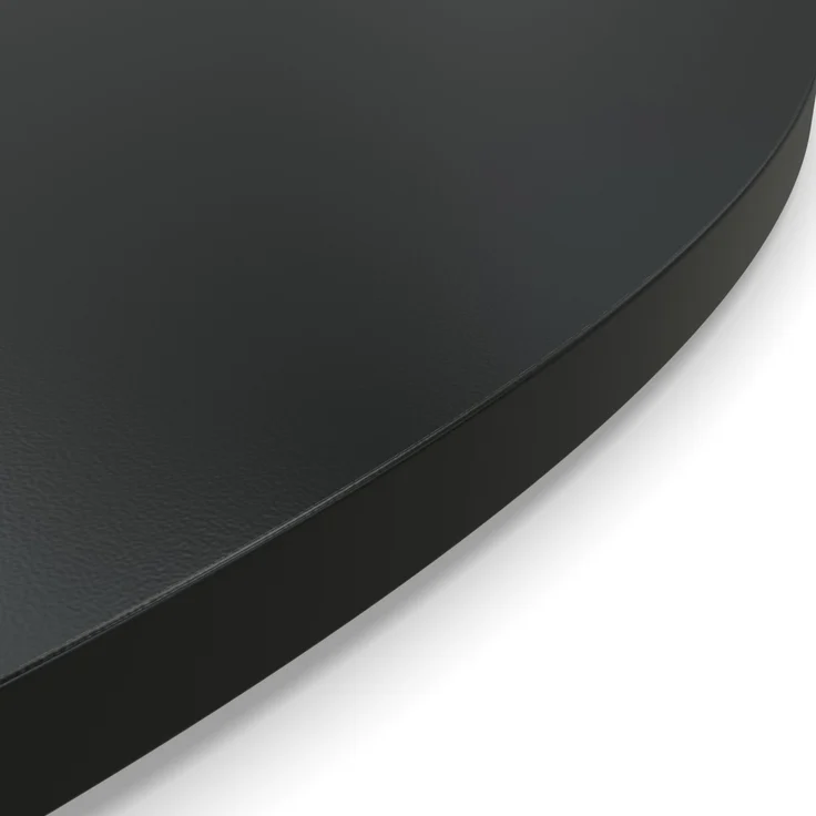 Dekor Spanplatte 28mm Tischplatte rund melaminharzbeschichtet schwarz mit ABS Kante Umleimer - Größe 140 x 140 cm - Höhe 2,8 cm - Farbe Vulkanschwarz – Bild 6