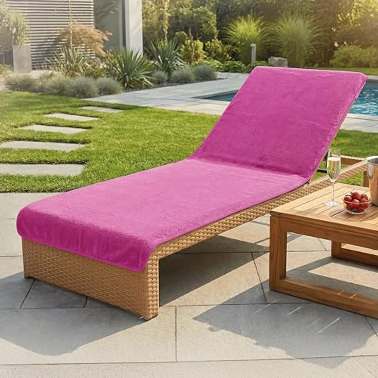 Laynenburg Liegenauflage Frottee Schonbezug aus 100% Baumwolle für Gartenliege, (1 St), Sonnenliege - Liegenbezug mit Umschlag für Standliege in 75x200 cm – Bild 1