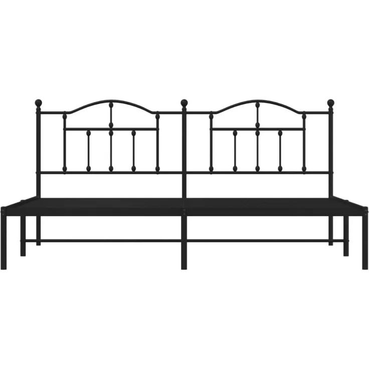 vidaXL Bettgestell mit Kopfteil Metall Schwarz 200x200 cm 353446 – Bild 7