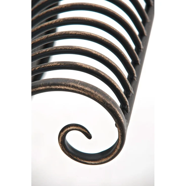 Gartenbank SIZON - Metall Bronze 156x46x78 cm | Gartenliege Metall Sonnenliege Antik Vintage Gartenstuhl Lang 1 Sitzer – Bild 4