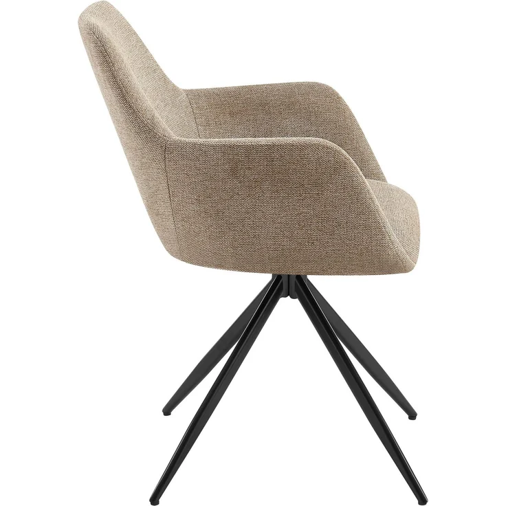 CLP 2er Set Esszimmerstuhl Olema Stoff 180° schwenkbar mit Rückenlehne gepolstert,taupe – Bild 5