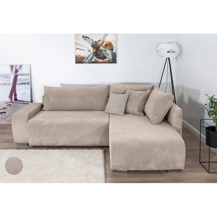 COLLECTION AB Ecksofa Poppy, L-Form, Breite 227 cm mit Schlaffunktion, inkl. Schlaffunktion und Bettkasten – Bild 5