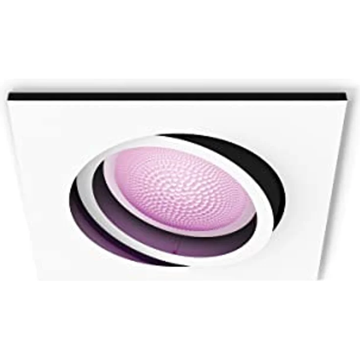 Philips Hue White & Color Ambiance Centura eckige Einbauspots 1-er Pack, dimmbare Deckenlampen für das Hue Lichtsystem mit 16 Mio. Farben, smarte Lichtsteuerung über Sprache und App, weiß – Bild 3
