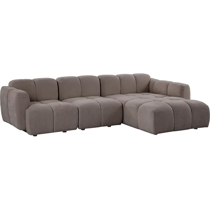 Vente-unique - CARLIVI Sofa Stoff Schokoladenbraun - B 170 cm x H 73 cm x L 288 cm