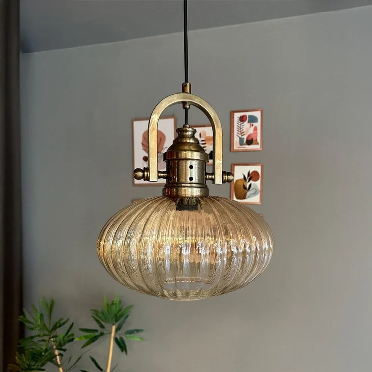 Bamyum Pendelleuchte Elegant Glas Pendelleuchte Hängelampe Restaurant Halle Beleuchtung, ohne Leuchtmittel – Bild 2