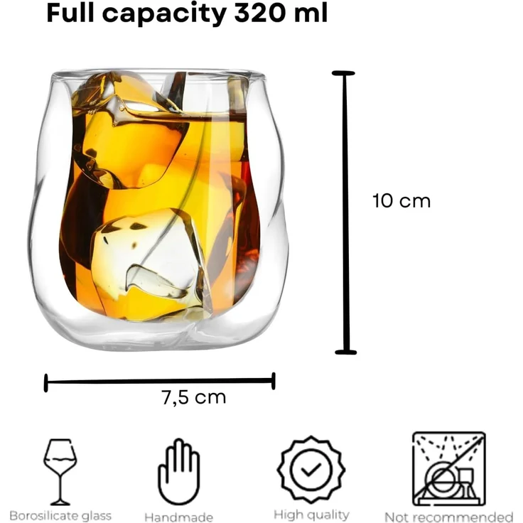 Vialli Design Doppelwandiges Whiskyglas Enzo 320 ml 8487 – Bild 6