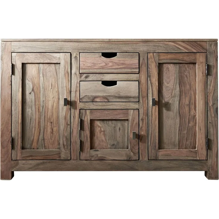 Sideboard Sheesham 130x45x85 grau geölt NATURE GREY #86