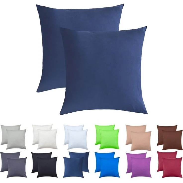 NatureMark Kissenbezüge 2er Pack Jersey Kissenbezug Kissenhülle, (2 Stück), Kissenhülle in vielen Größen und Farben (40 x 40 cm, Navy blau) – Bild 1