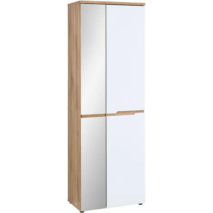 Garderobenschrank vito Clyde, Holzwerkstoff, Weiß, Holzfarben, 65 x 192 x 38 cm